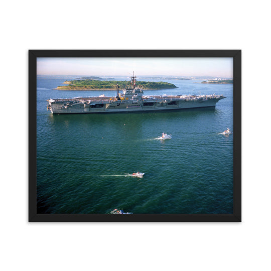 USS John F. Kennedy (CV-67) Framed Ship Photo - Boston Harbor
