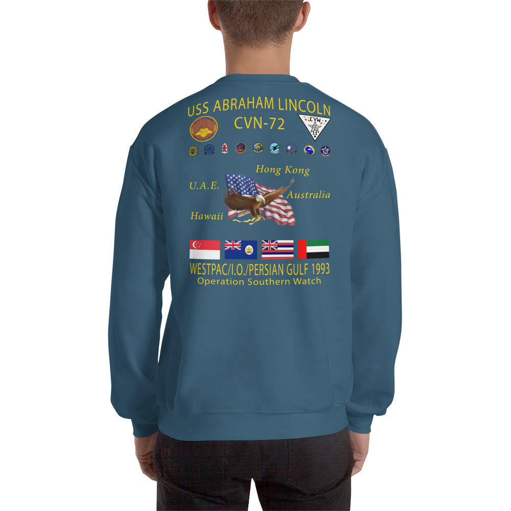 USS Abraham Lincoln (CVN-72) 1993 Cruise Sweatshirt