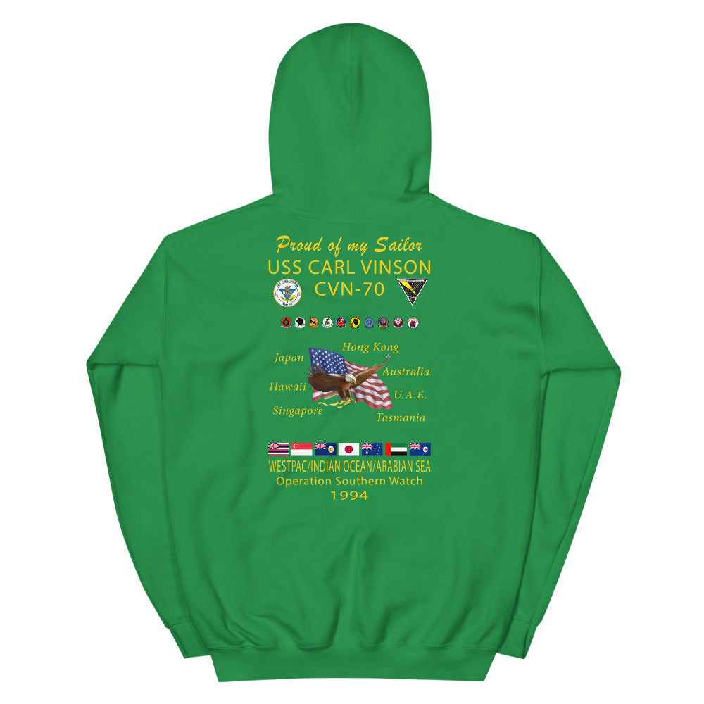 USS Carl Vinson (CVN-70) 1994 Cruise Hoodie - Family