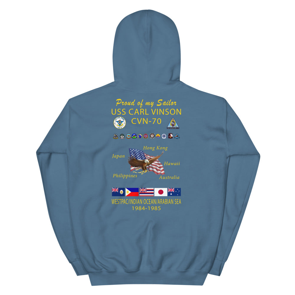 USS Carl Vinson (CVN-70) 1984-85 Cruise Hoodie - Family