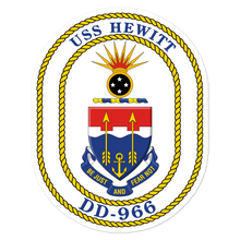 Load image into Gallery viewer, USS Hewitt (DD-966) Ship&#39;s Crest Vinyl Sticker