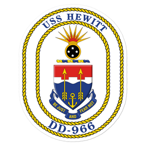 USS Hewitt (DD-966) Ship's Crest Vinyl Sticker