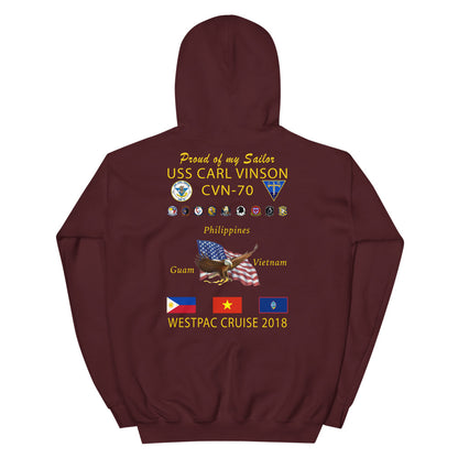 USS Carl Vinson (CVN-70) 2018 Cruise Hoodie - FAMILY