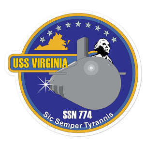 USS Virginia (SSN-774) Ship's Crest Vinyl Sticker