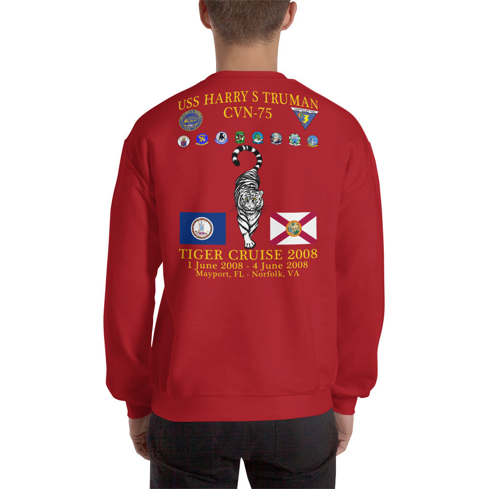 USS Harry S. Truman (CVN-75) 2008 Tiger Cruise Sweatshirt