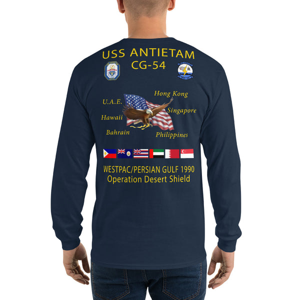 USS Antietam (CG-54) 1990 Long Sleeve Cruise Shirt