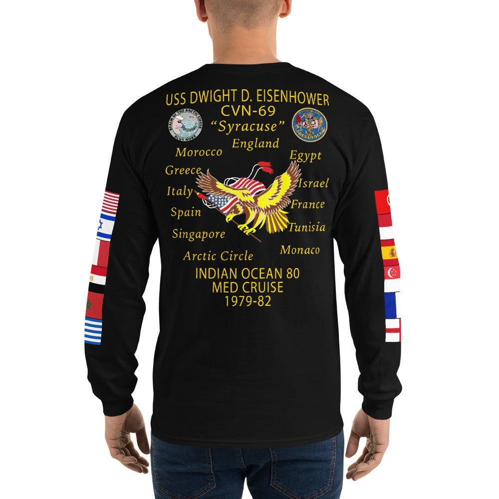 IKE CUSTOM w/FLAGS - E HUGHES - Long Sleeve Shirt