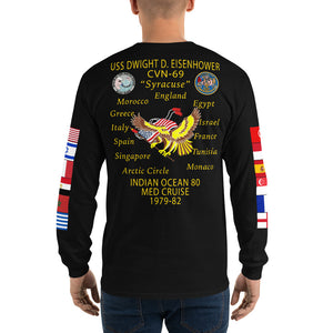 IKE CUSTOM w/FLAGS - E HUGHES - Long Sleeve Shirt