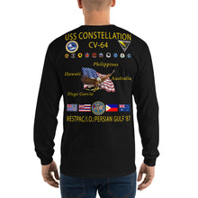 Load image into Gallery viewer, USS Constellation (CV-64) 1987 Long Sleeve Cruise Shirt