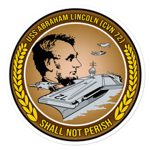 Load image into Gallery viewer, USS Abraham Lincoln (CVN-72) Ship&#39;s Crest Vinyl Sticker