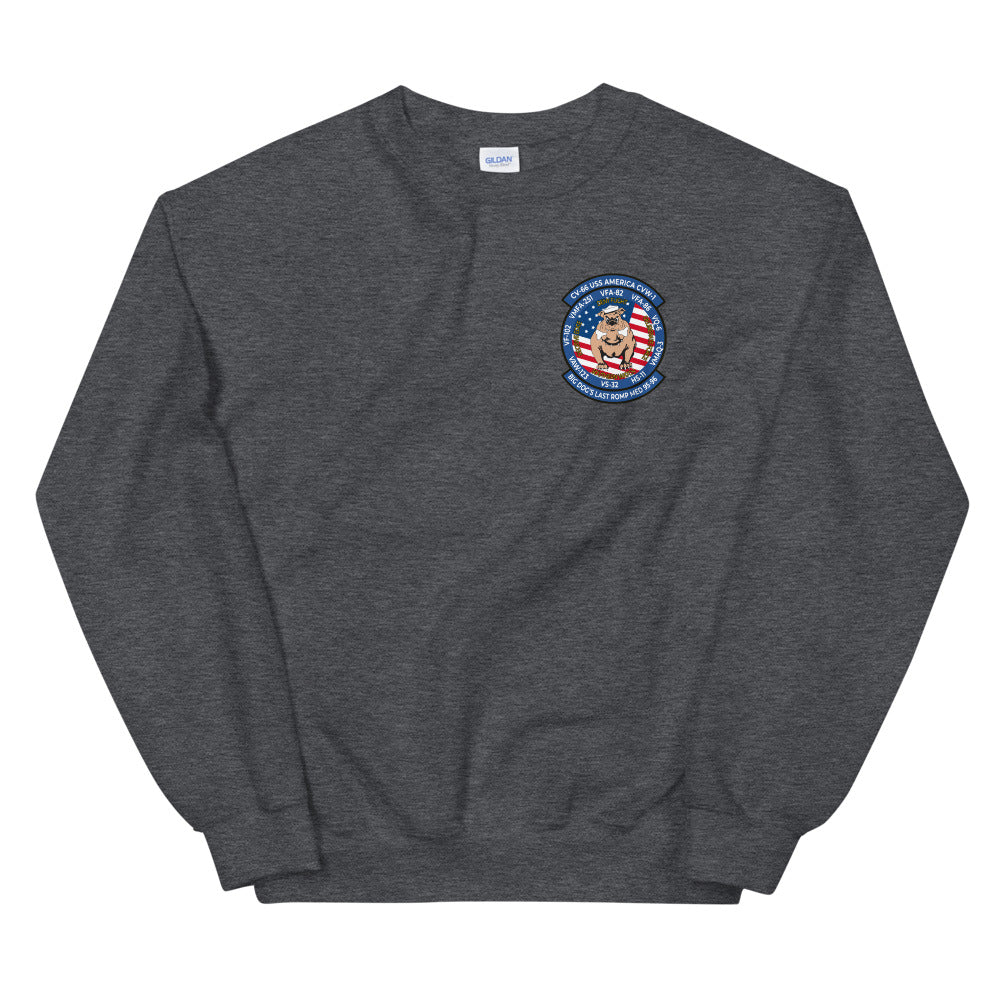 USS America (CV-66) Big Dog's Last Romp 1995-96 Sweatshirt