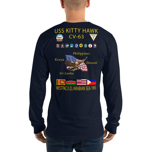 USS Kitty Hawk (CV-63) 1985 Long Sleeve Cruise Shirt