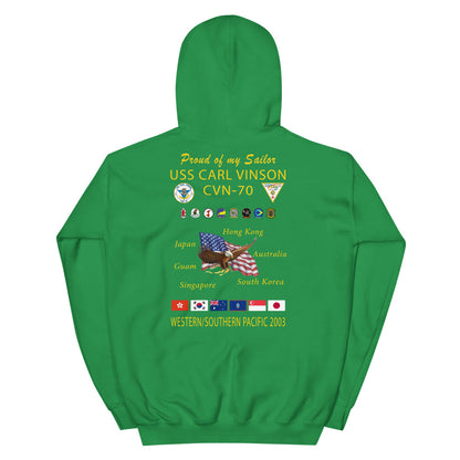 USS Carl Vinson (CVN-70) 2003 Cruise Hoodie - FAMILY