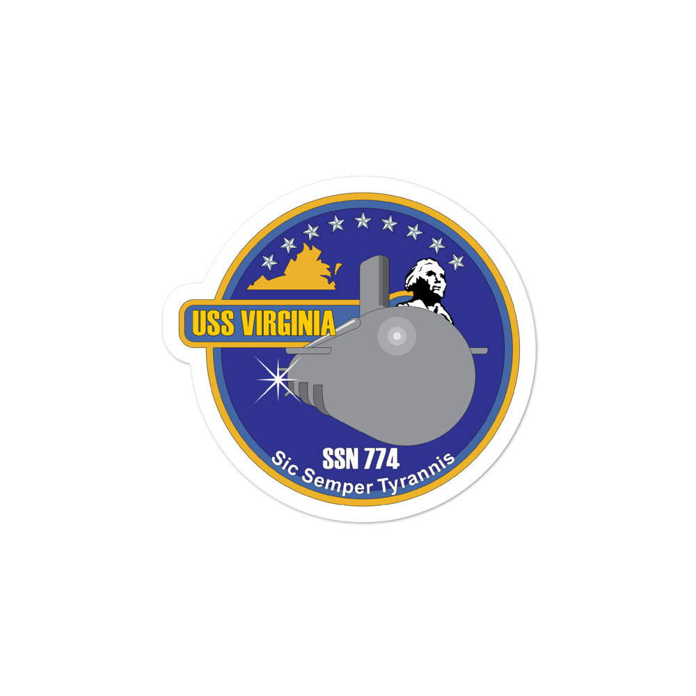USS Virginia (SSN-774) Ship's Crest Vinyl Sticker