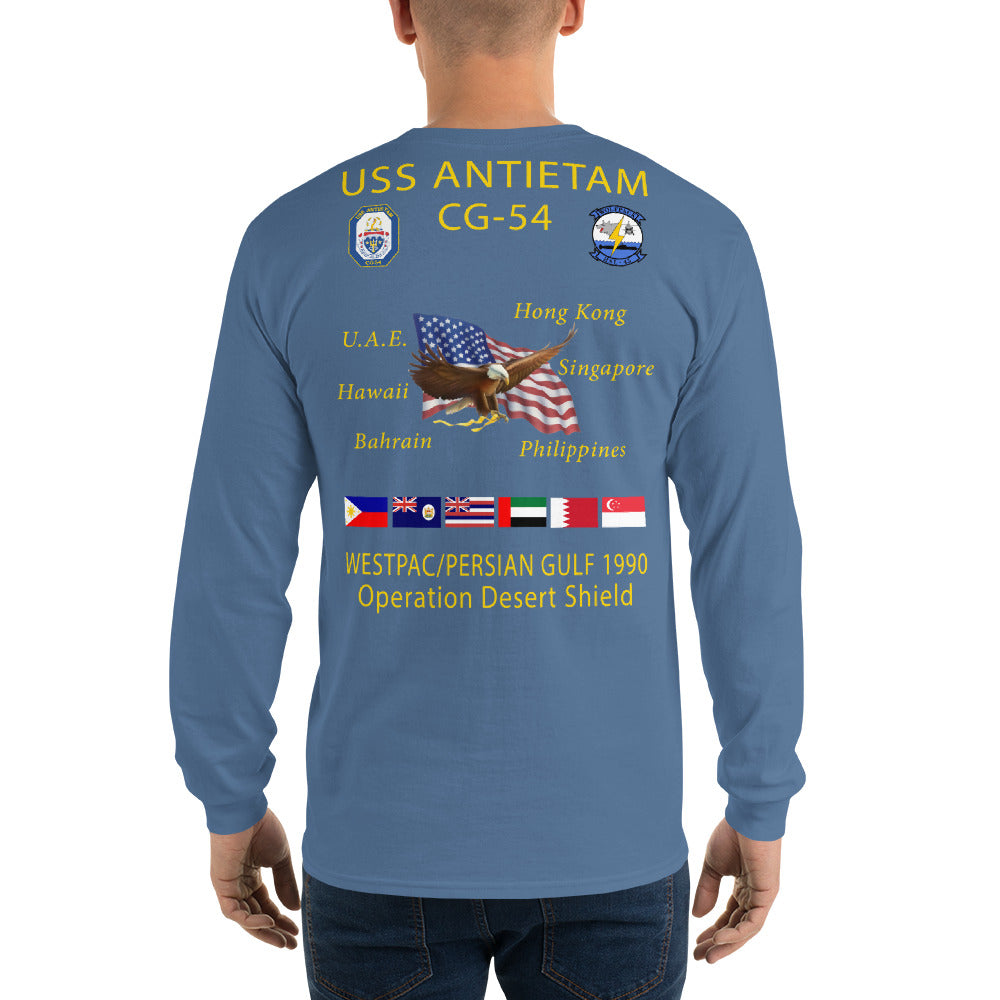 USS Antietam (CG-54) 1990 Long Sleeve Cruise Shirt