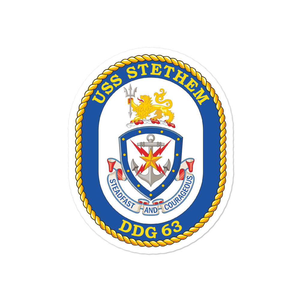 USS Stethem (DDG-63) Ship's Crest Vinyl Sticker