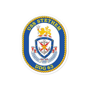 USS Stethem (DDG-63) Ship's Crest Vinyl Sticker