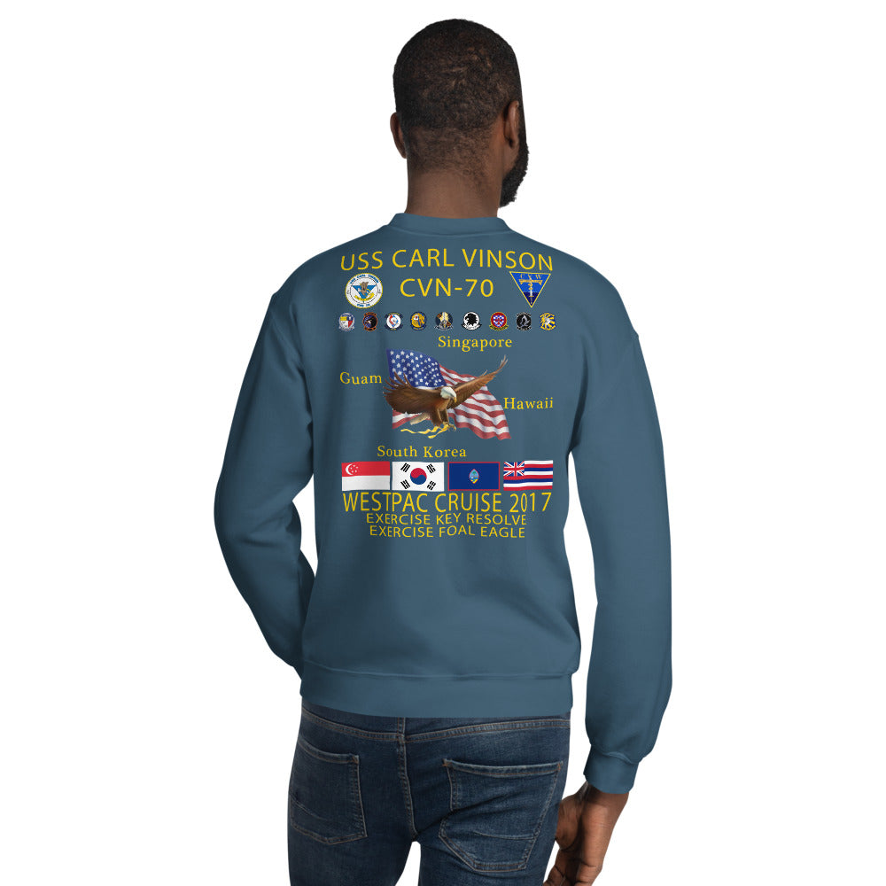 USS Carl Vinson (CVN-70) 2017 Cruise Sweatshirt