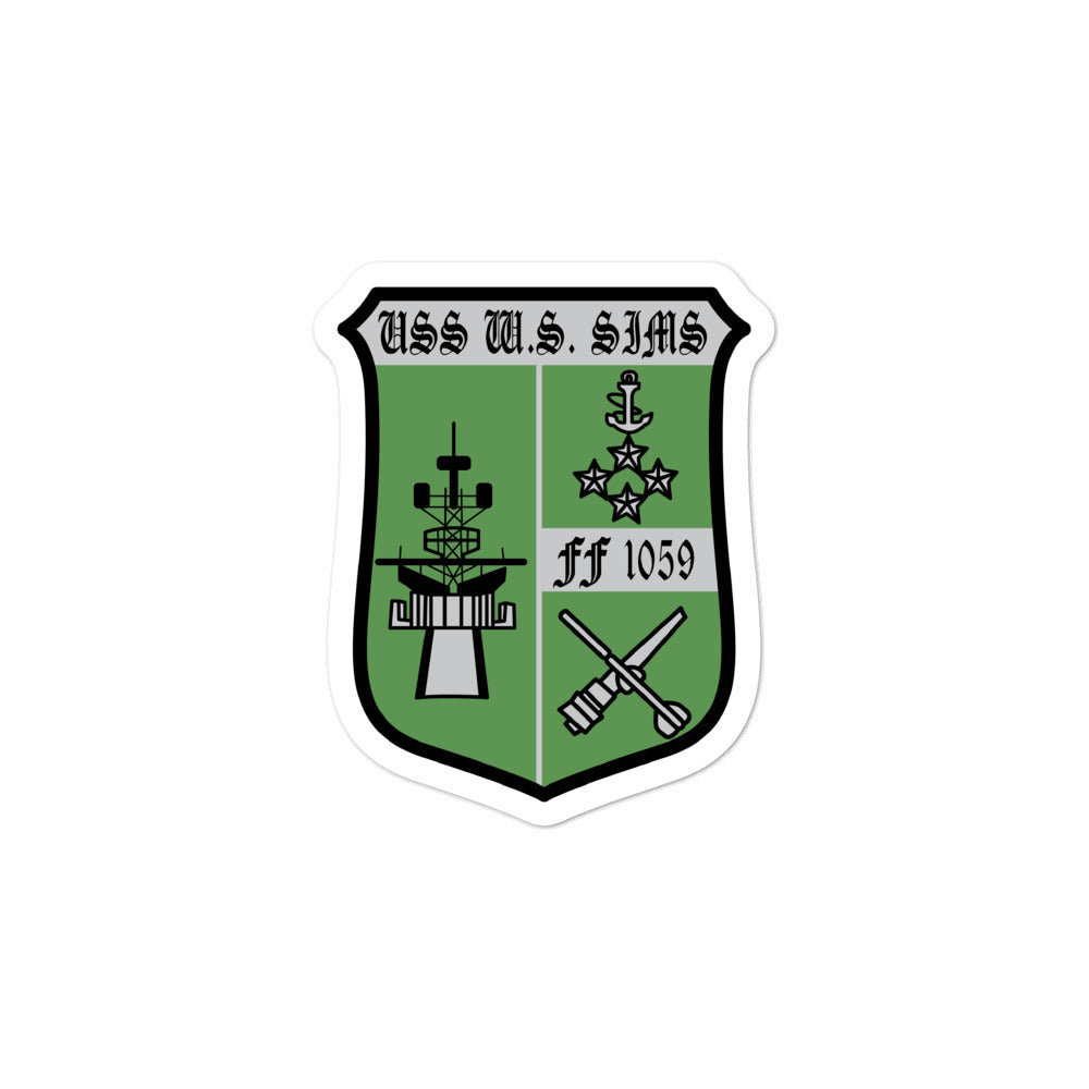 USS Simms (FF-1059) Ship's Crest Vinyl Sticker
