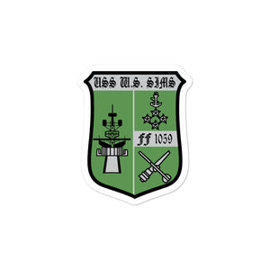 USS Simms (FF-1059) Ship's Crest Vinyl Sticker