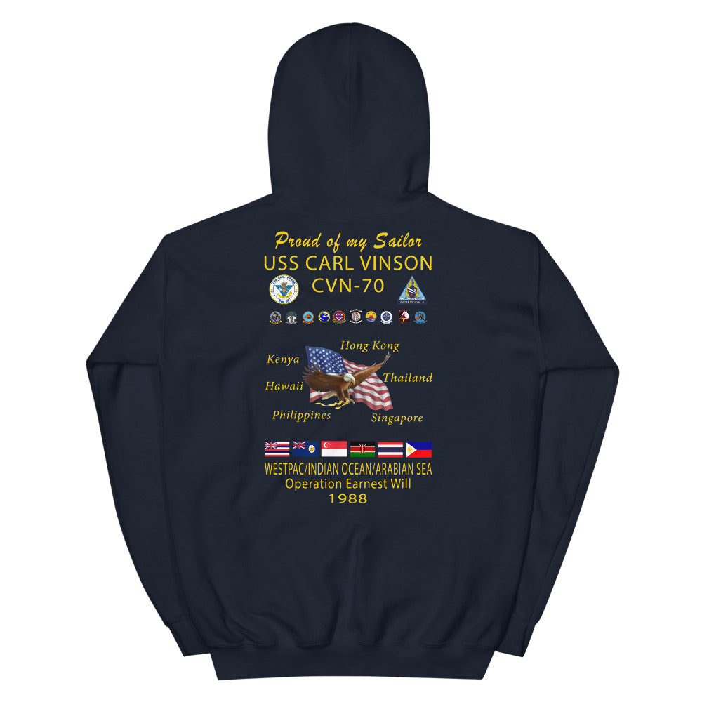 USS Carl Vinson (CVN-70) 1988 Cruise Hoodie - Family