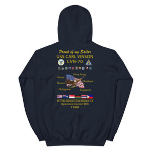 USS Carl Vinson (CVN-70) 1988 Cruise Hoodie - Family