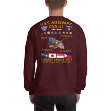 Load image into Gallery viewer, USS Midway (CVA-41) 1971 Cruise Sweatshirt