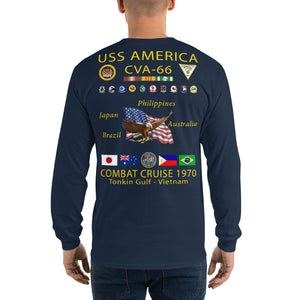 USS America (CVA-66) 1970 Long Sleeve Cruise Shirt