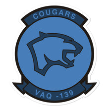 Load image into Gallery viewer, VAQ-139 Cougars Squadron Crest Vinyl Sticker