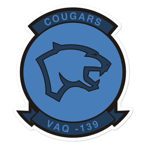 VAQ-139 Cougars Squadron Crest Vinyl Sticker