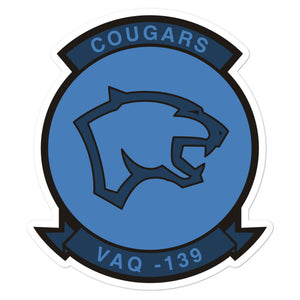 VAQ-139 Cougars Squadron Crest Vinyl Sticker