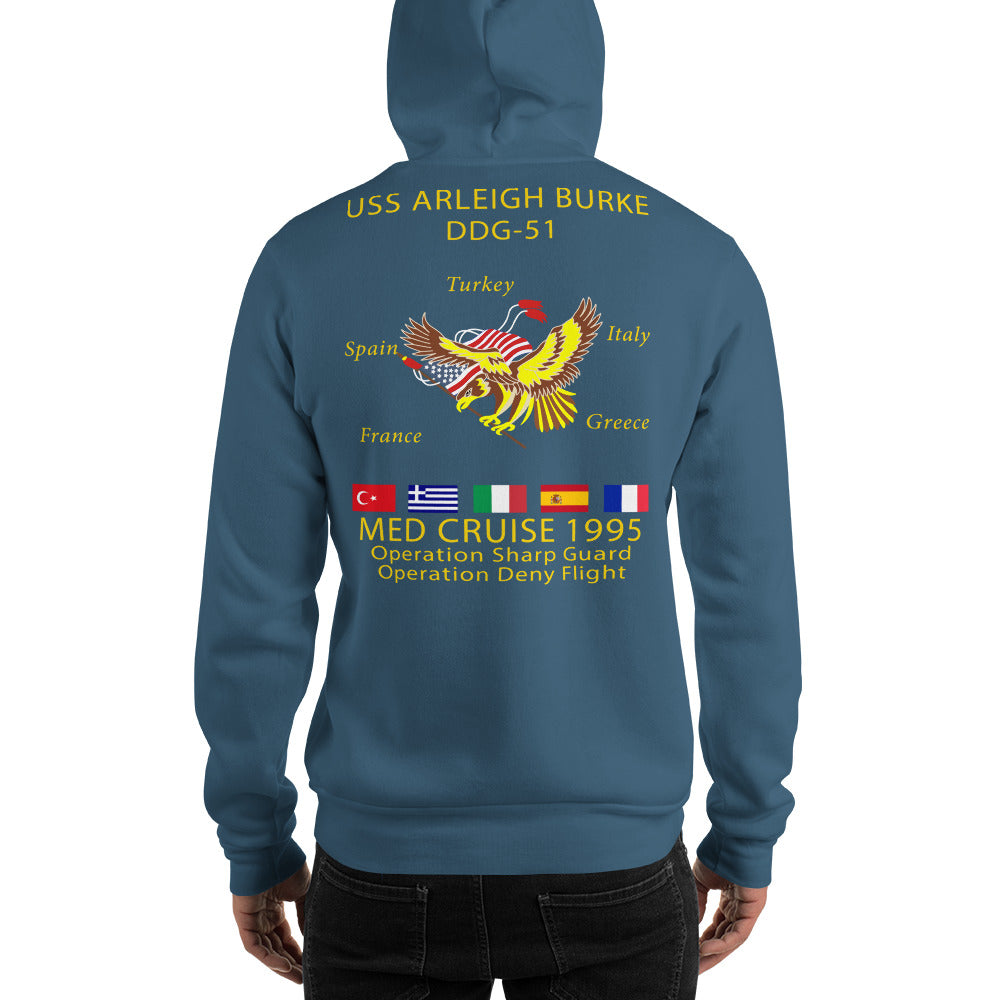 USS Arleigh Burke (DDG-51) 1995 Cruise Hoodie