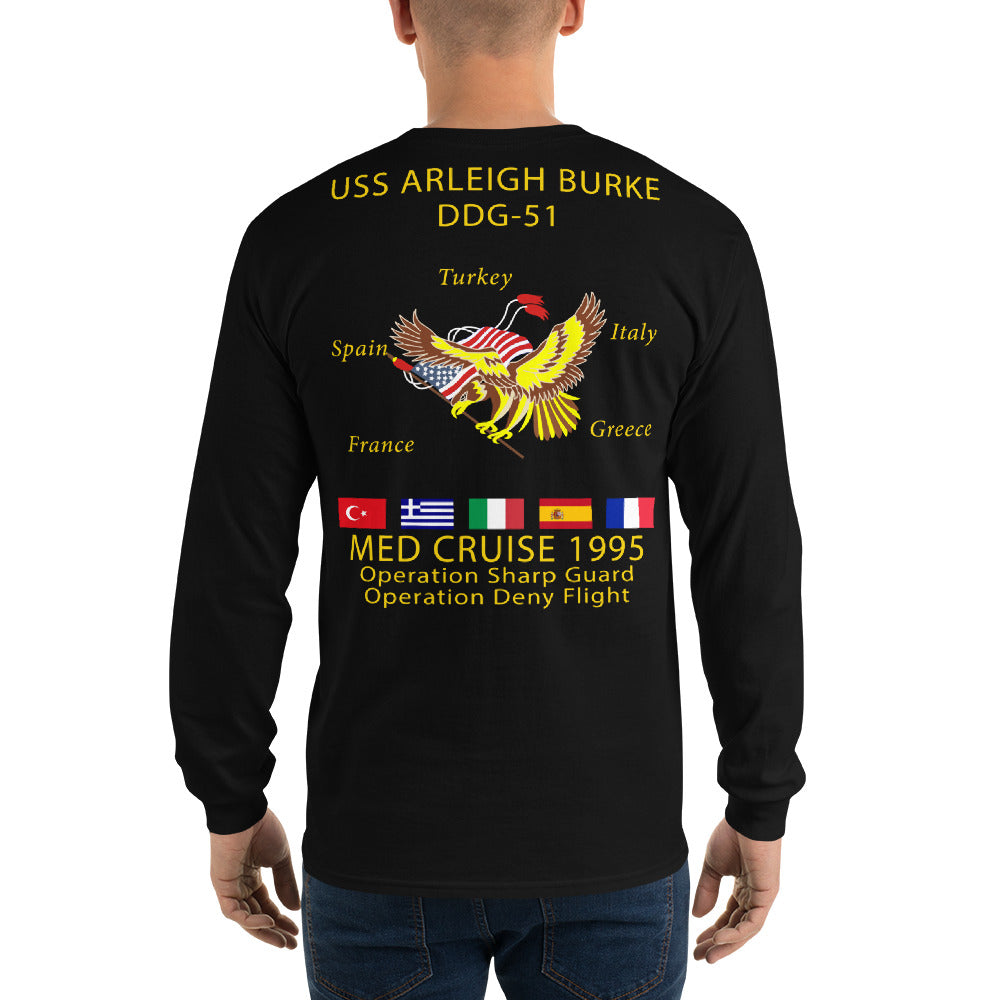 USS Arleigh Burke (DDG-51) 1995 Long Sleeve Cruise Shirt