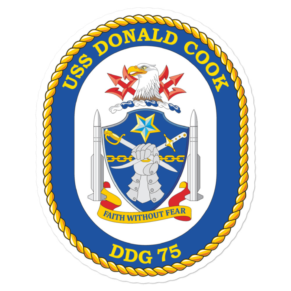 USS Donald Cook (DDG-75) Ship's Crest Vinyl Sticker