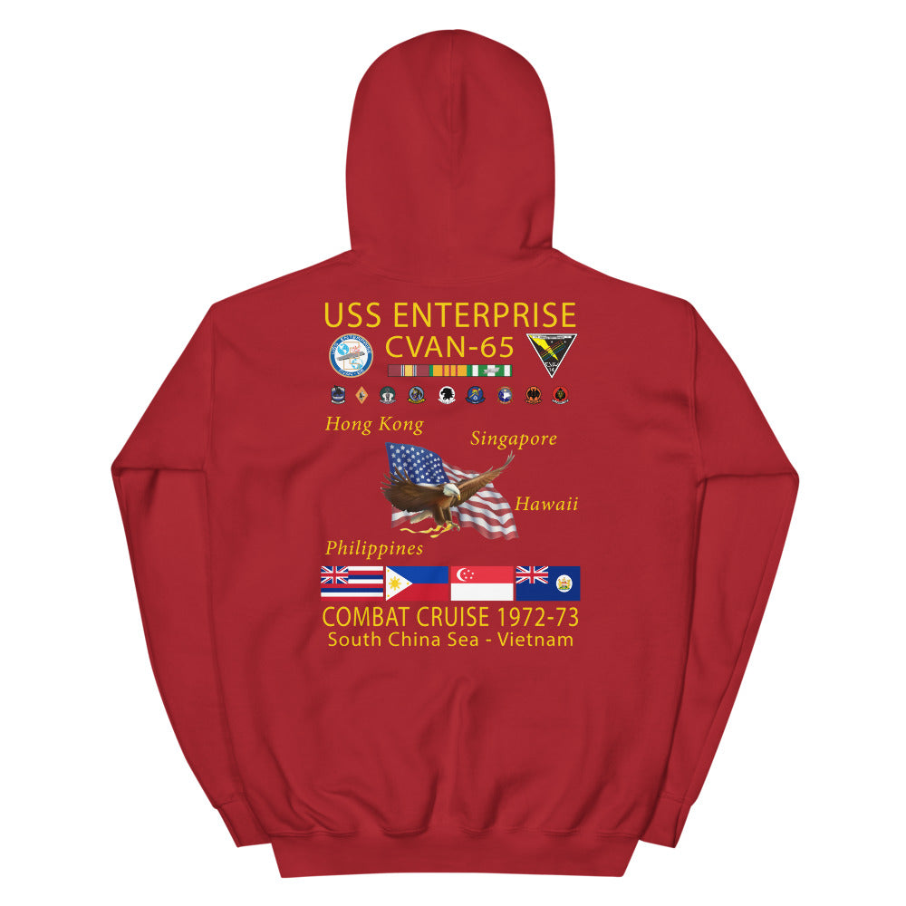 USS Enterprise (CVAN-65) 1972-73 Cruise Hoodie