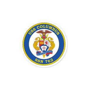 USS Columbus (SSN-762) Ship's Crest Vinyl Sticker