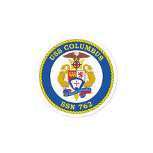 Load image into Gallery viewer, USS Columbus (SSN-762) Ship&#39;s Crest Vinyl Sticker