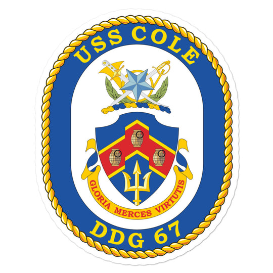USS Cole (DDG-67) Ship's Crest Vinyl Sticker