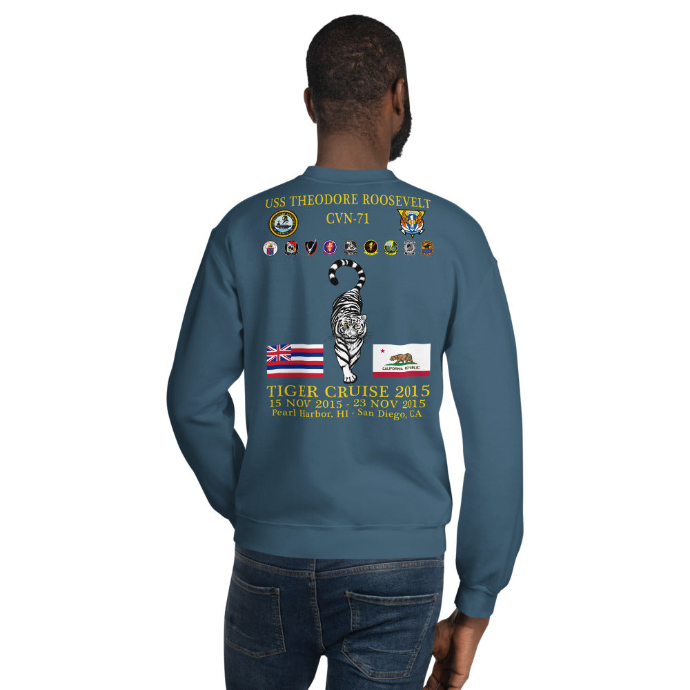 USS Theodore Roosevelt (CVN-71) 2015 Tiger Cruise Sweatshirt
