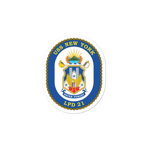 USS New York (LPD-21) Ship's Crest Vinyl Sticker