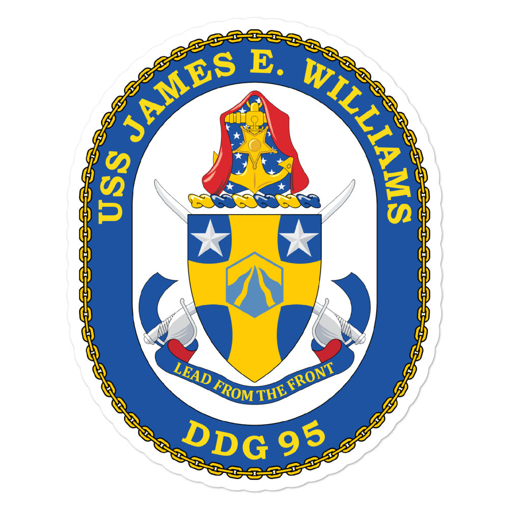 USS James E. Williams (DDG-95) Ship's Crest Vinyl Sticker