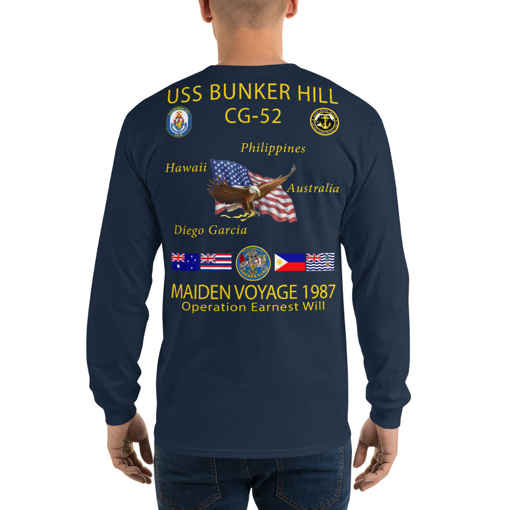 USS Bunker Hill (CG-52) 1987 Long Sleeve Cruise Shirt