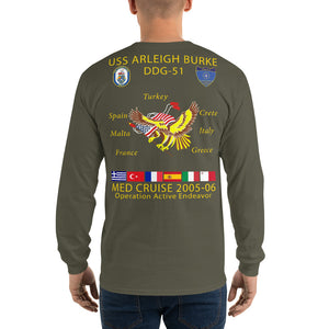 USS Arleigh Burke (DDG-51) 2005-06 Long Sleeve Cruise Shirt