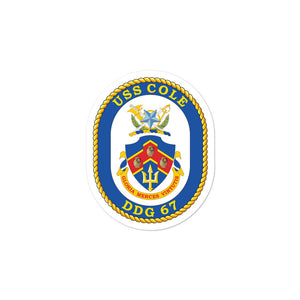 USS Cole (DDG-67) Ship's Crest Vinyl Sticker