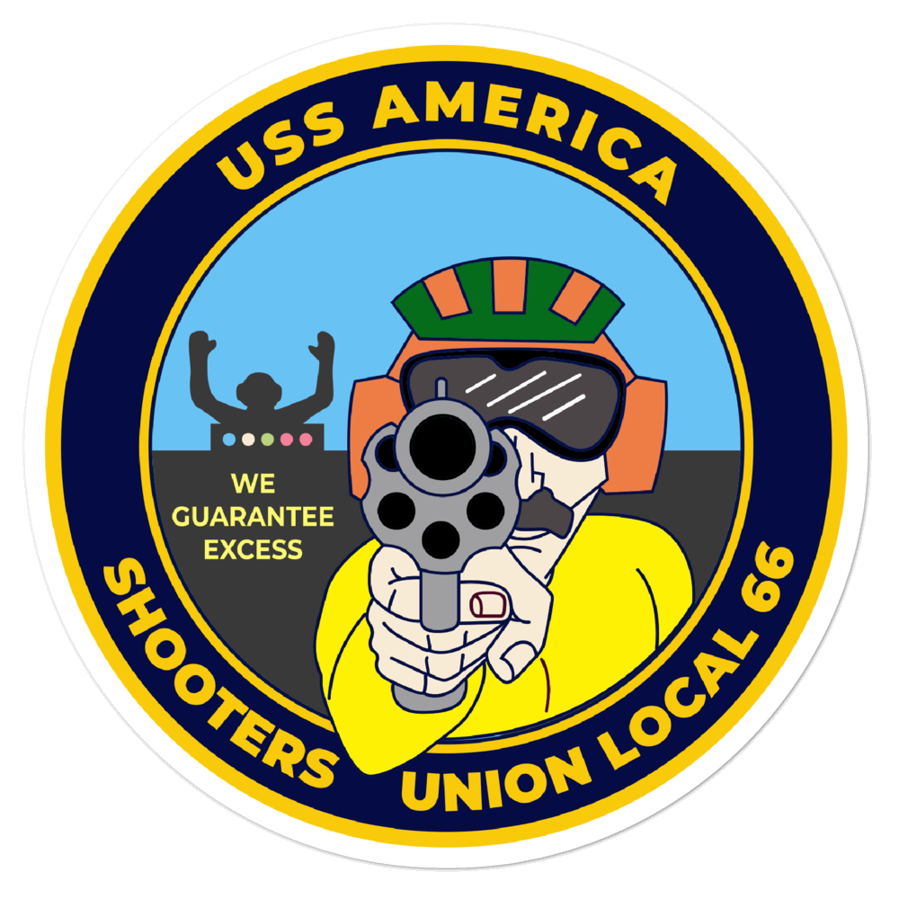 USS America (CV-66) Shooters Union Local 66 Vinyl Sticker