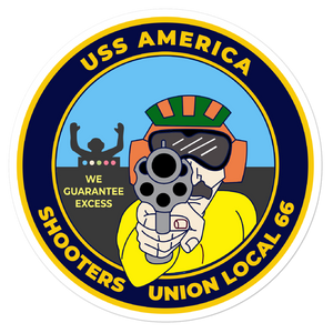 USS America (CV-66) Shooters Union Local 66 Vinyl Sticker
