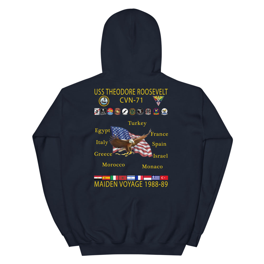USS Theodore Roosevelt (CVN-71) 1988-89 Cruise Hoodie