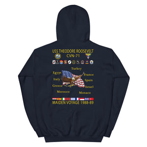 USS Theodore Roosevelt (CVN-71) 1988-89 Cruise Hoodie