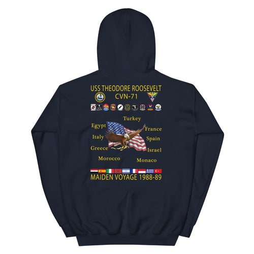 USS Theodore Roosevelt (CVN-71) 1988-89 Cruise Hoodie