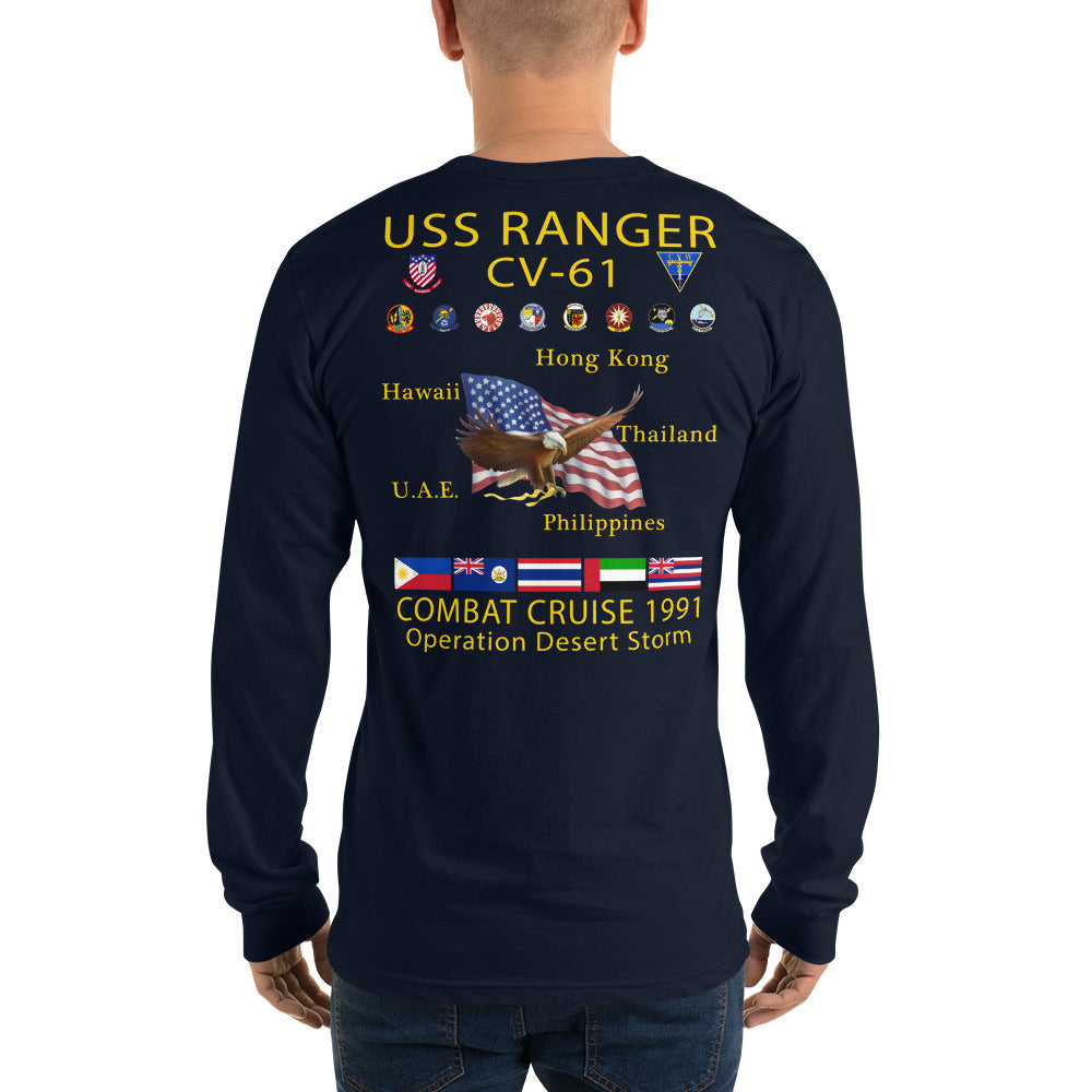 USS Ranger (CV-61) 1991 Long Sleeve Cruise Shirt